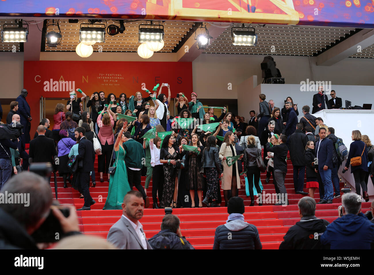 CANNES, FRANCE - MAY 18: protesters attend The Wild Goose Lake screening during the 72nd Cannes Film Festival (Mickael Chavet) Stock Photo