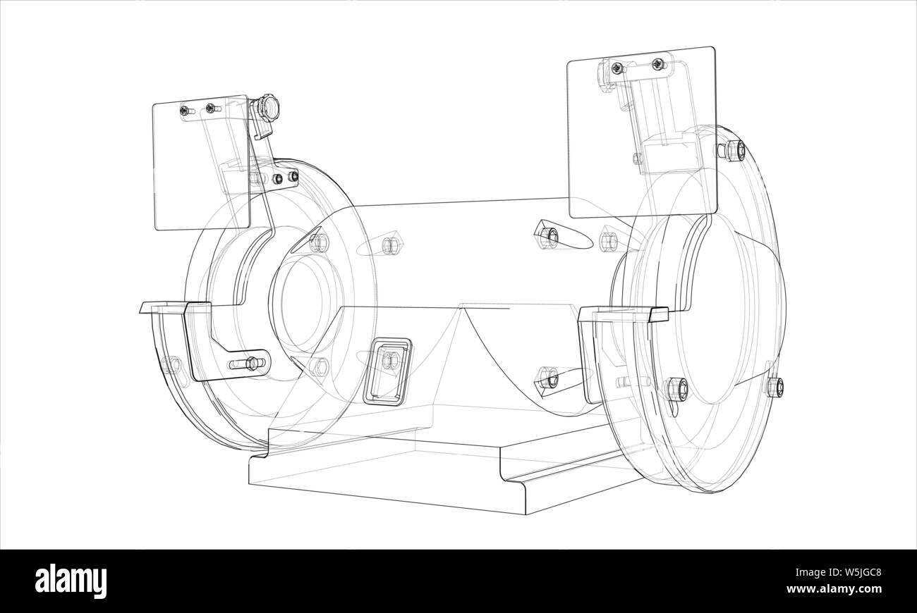 Grindstone Frame Outline electric grindstone vector. Wire-frame style. The layers of ...