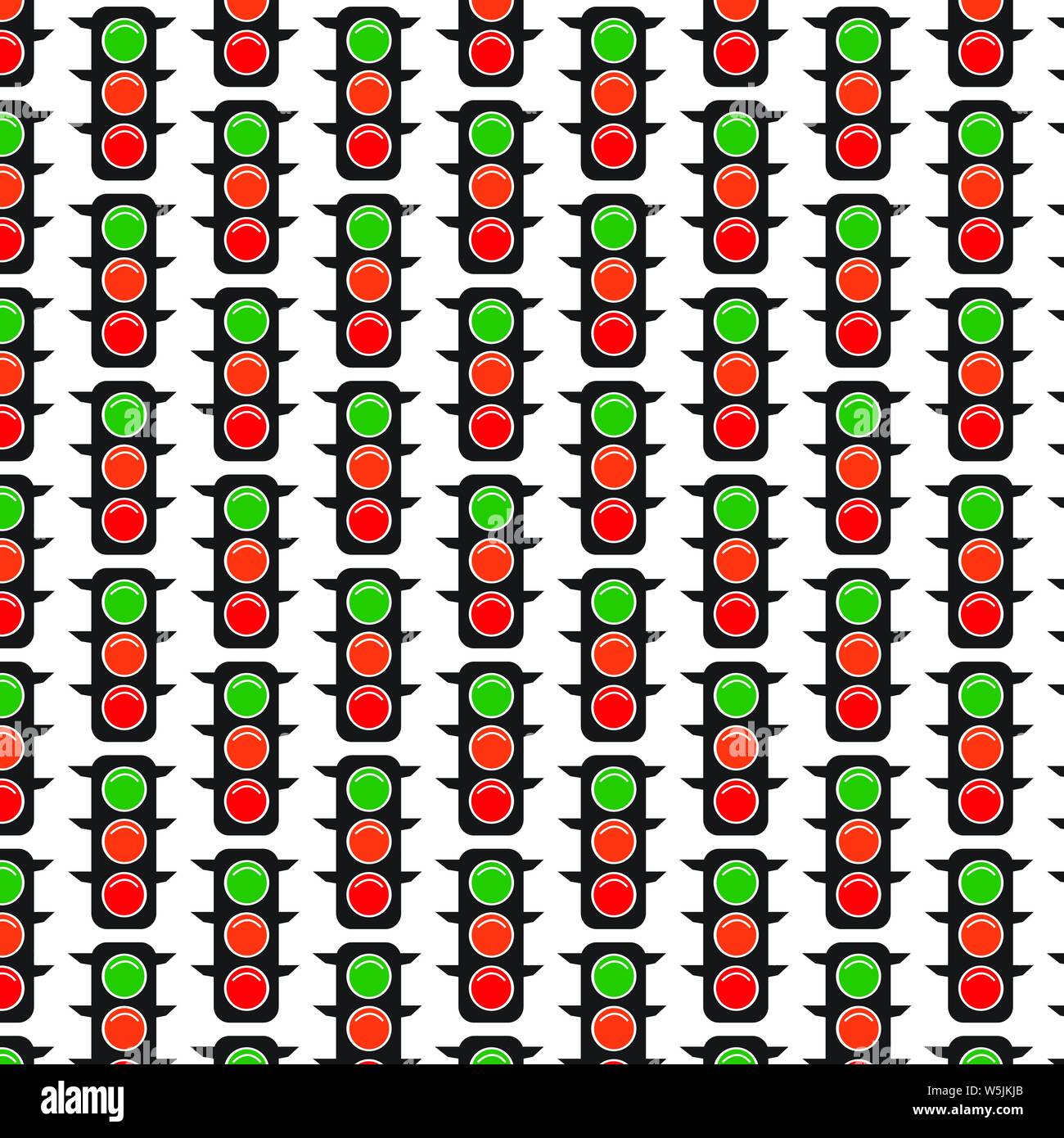 Pattern background Traffic lights icon Stock Vector