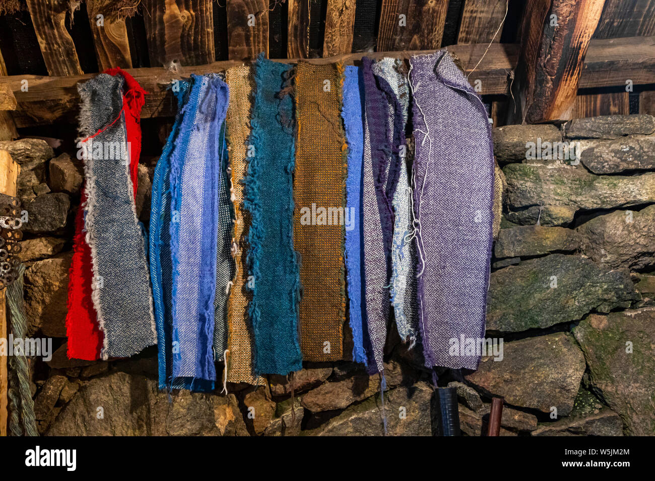 close up of tweed fabrics Stock Photo
