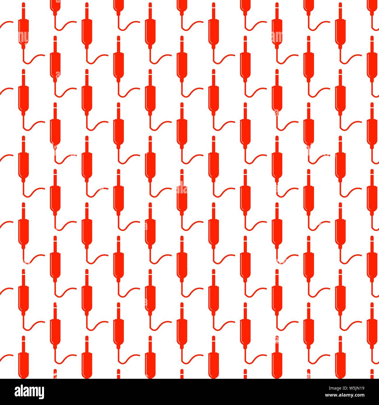 Pattern background jack cable icon Stock Vector