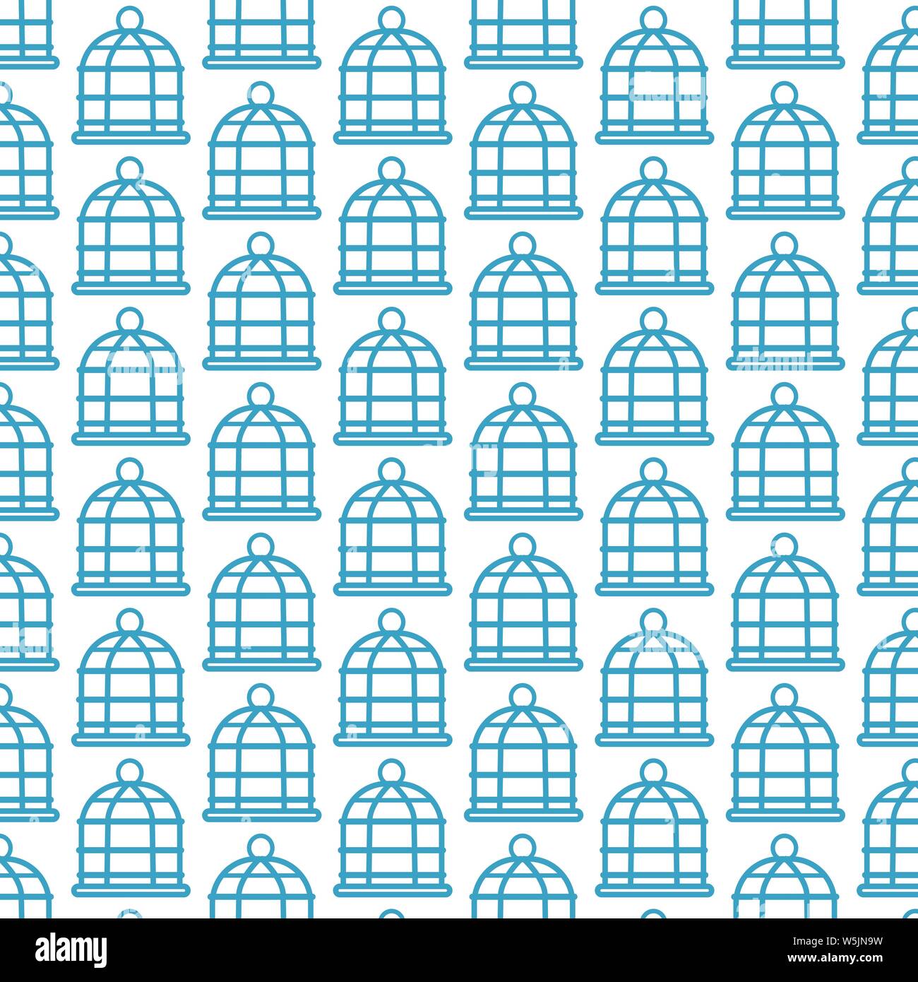 Pattern background bird cage icon Stock Vector
