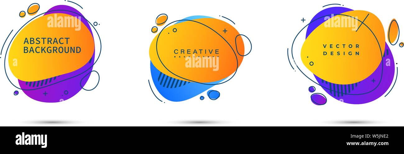 Abstract liquid shape. Fluid design. Isolated gradient waves with ...