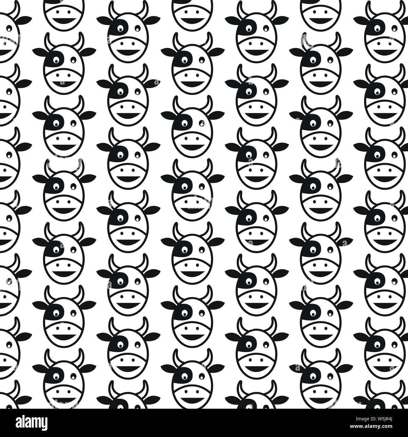 Pattern background Cow head icon Stock Vector