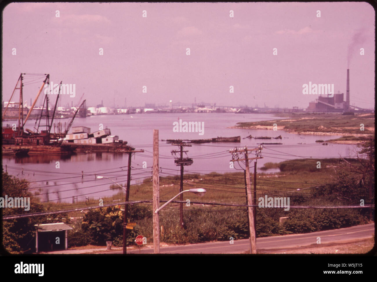 ARTHUR KILL ROAD ON STATEN ISLAND, LOOKING NORTH. THIS IS AN AREA OF HIGH DENSITY PETROCHEMICAL