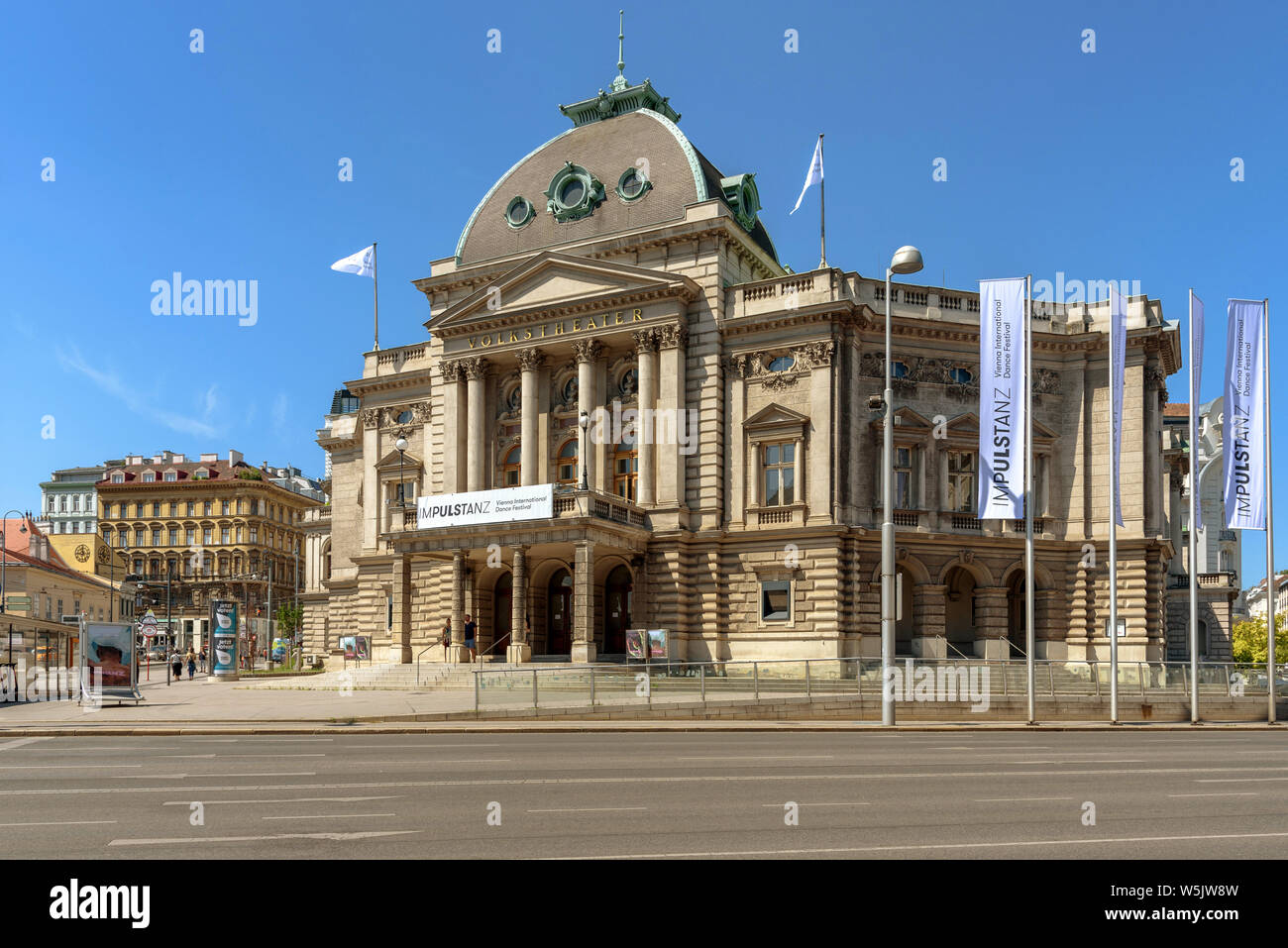 The Volkstheater in the Neubau district of Vienna, Austria on sunny summer day Stock Photo