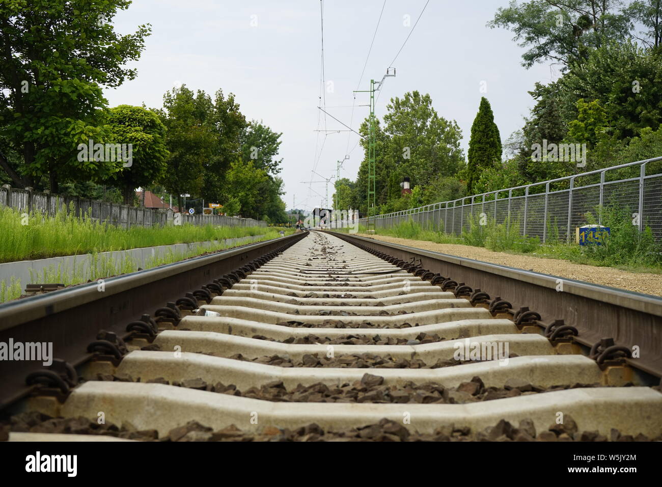 Train tracks in Europe Stock Photo Alamy