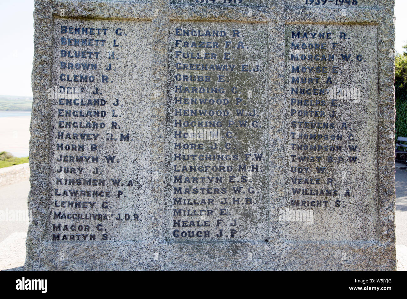 War memorial, at Padstow Cornwall, England. Stock Photo