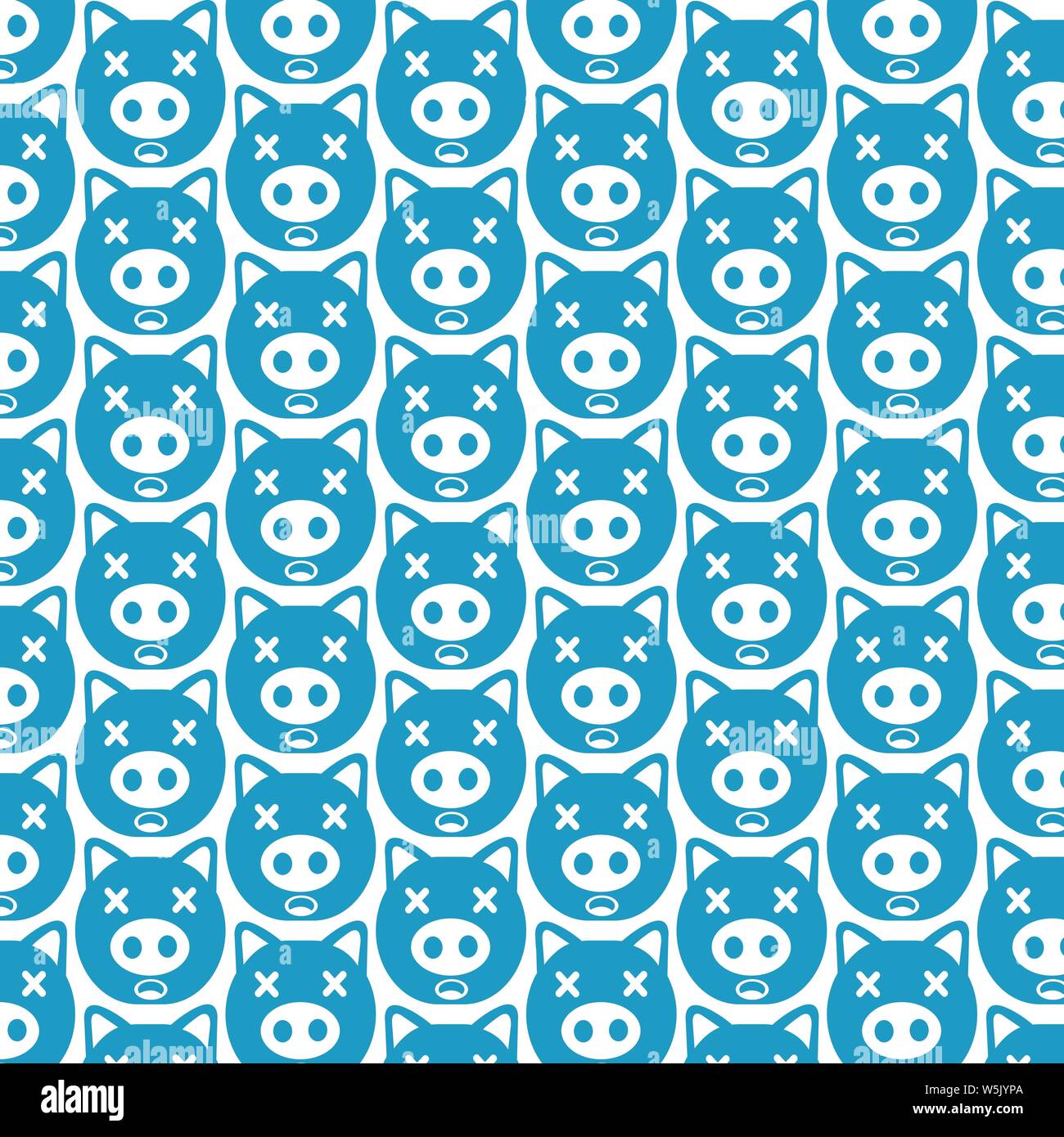 Pattern background Cute pig emotion Icon Stock Vector