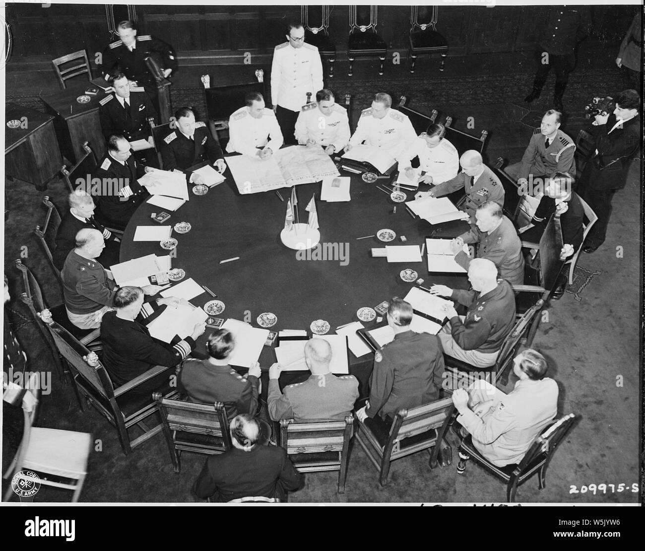 American and Soviet Chiefs of Staff meet in the Cecilienhof Palace