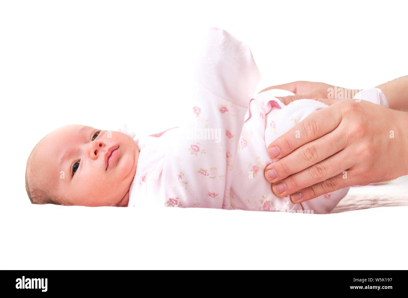 leg movements for the baby suffering gas pains Stock Photo Alamy
