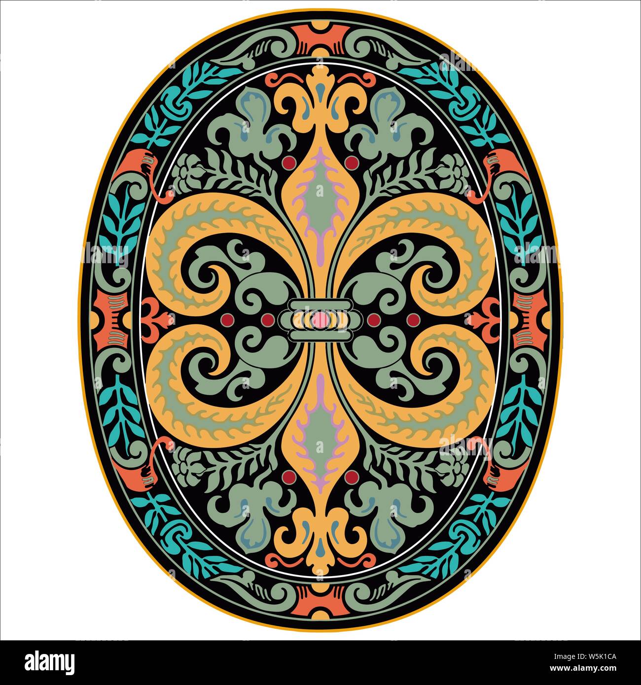 colorful Islamic Illumination for mosque tiling design vector Stock Vector