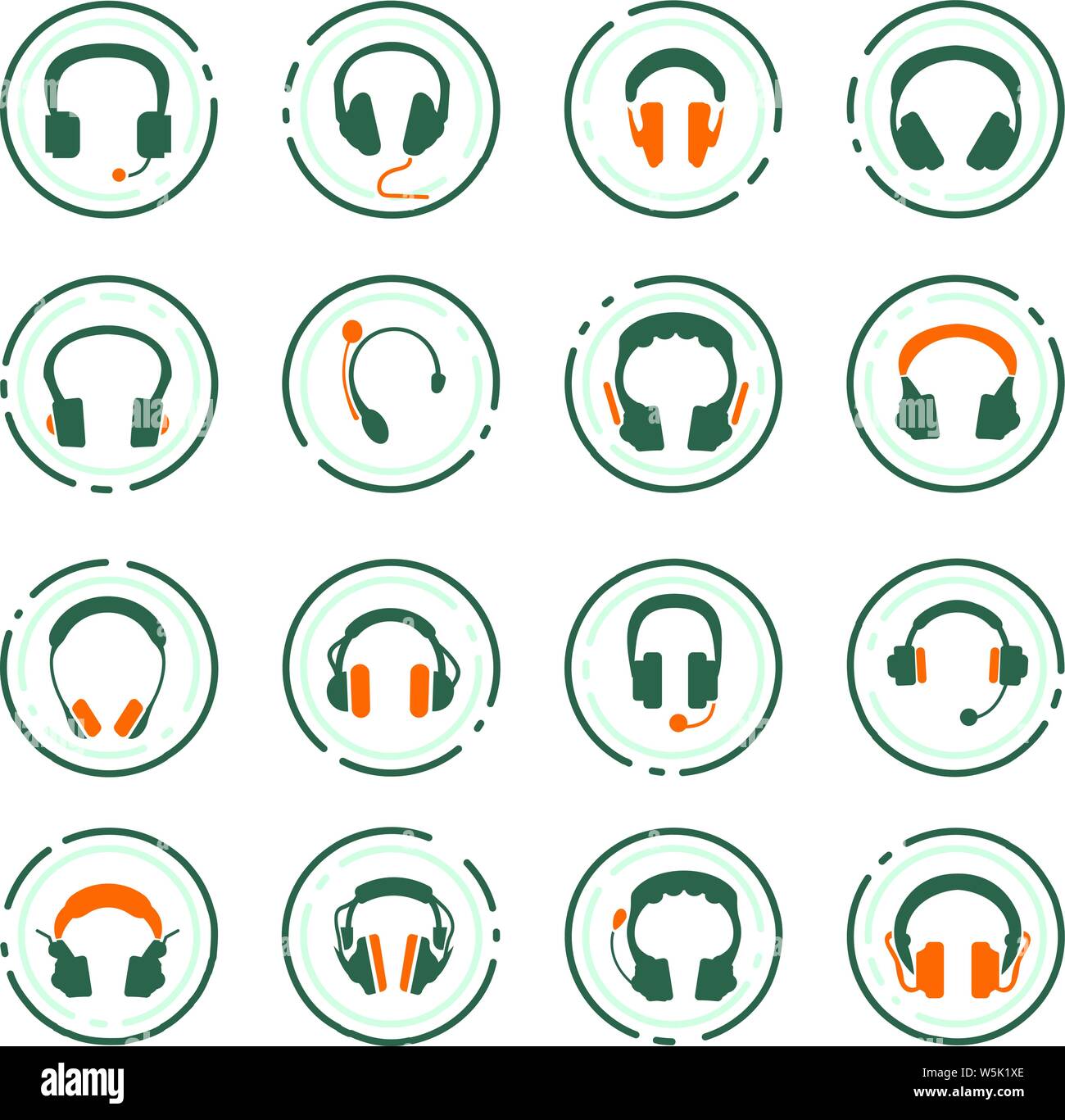 Headphones web icons for user interface design Stock Vector Image & Art ...