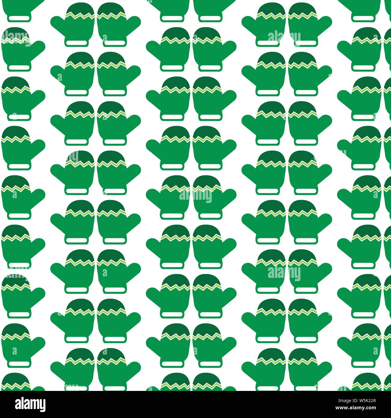 Pattern background Christmas mitten icon Stock Vector