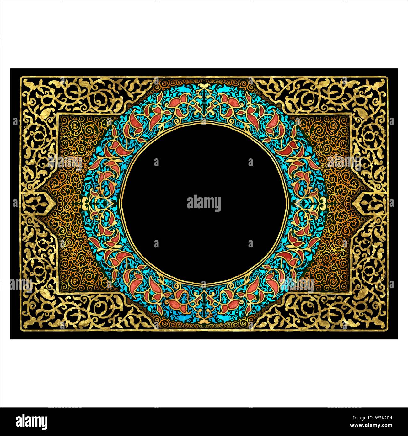 colorful Islamic Illumination for mosque tiling design vector Stock Vector
