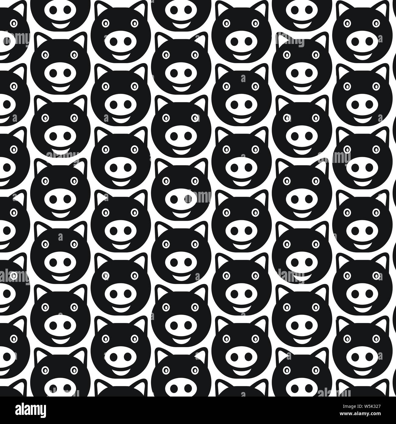 Pattern background Cute pig emotion Icon Stock Vector