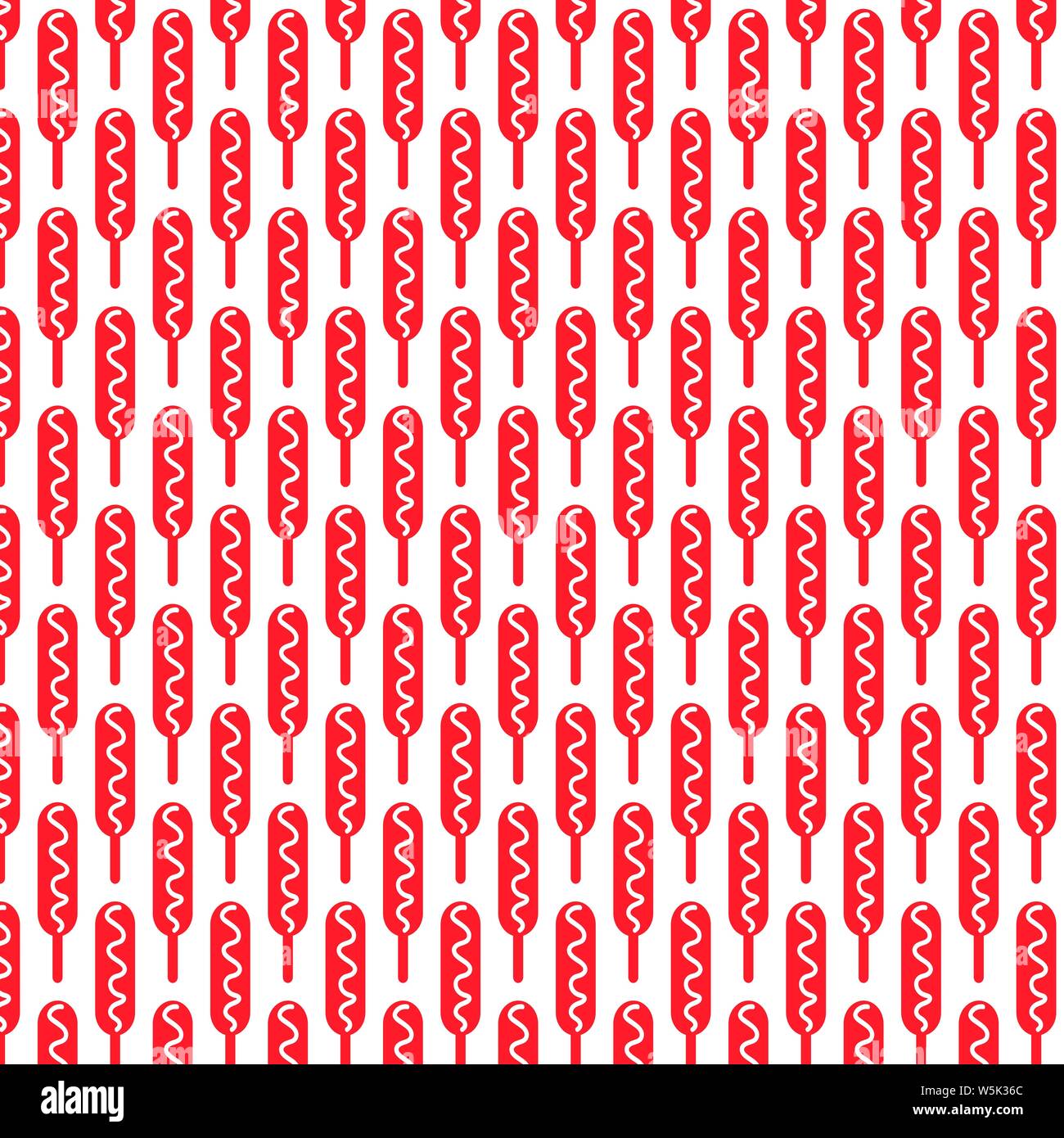 Pattern background sausage hot dog icon Stock Vector