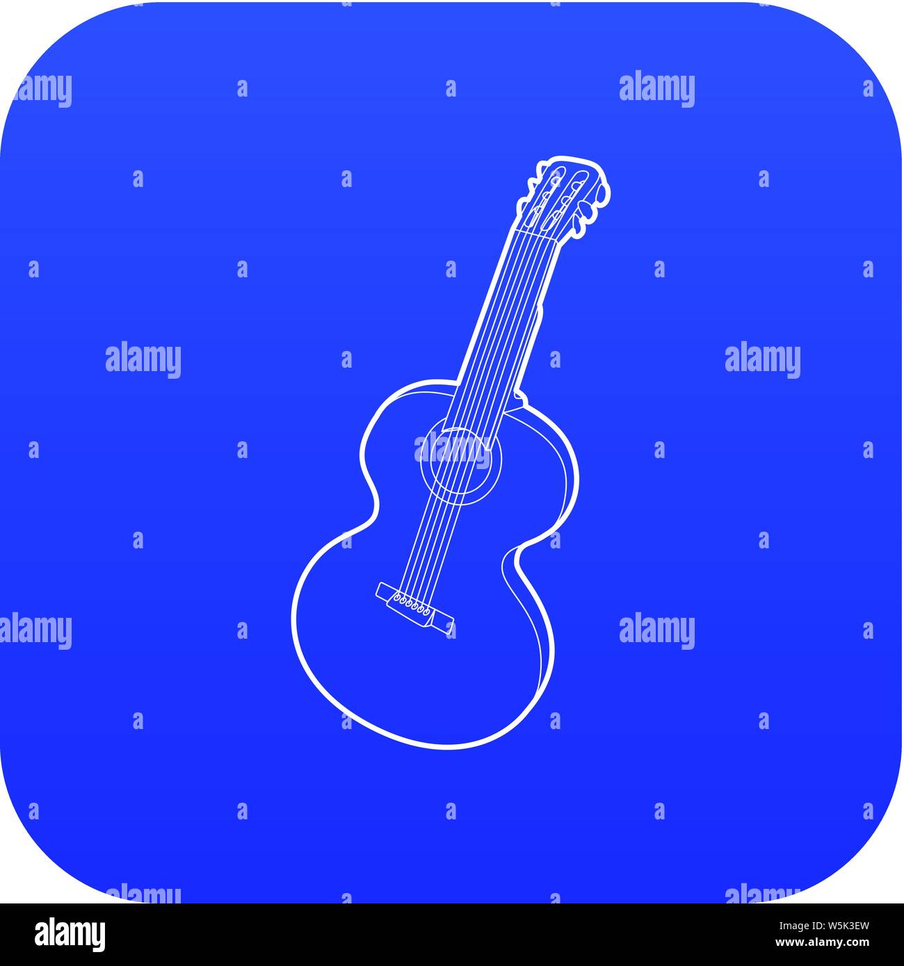 Guitar icon blue vector Stock Vector