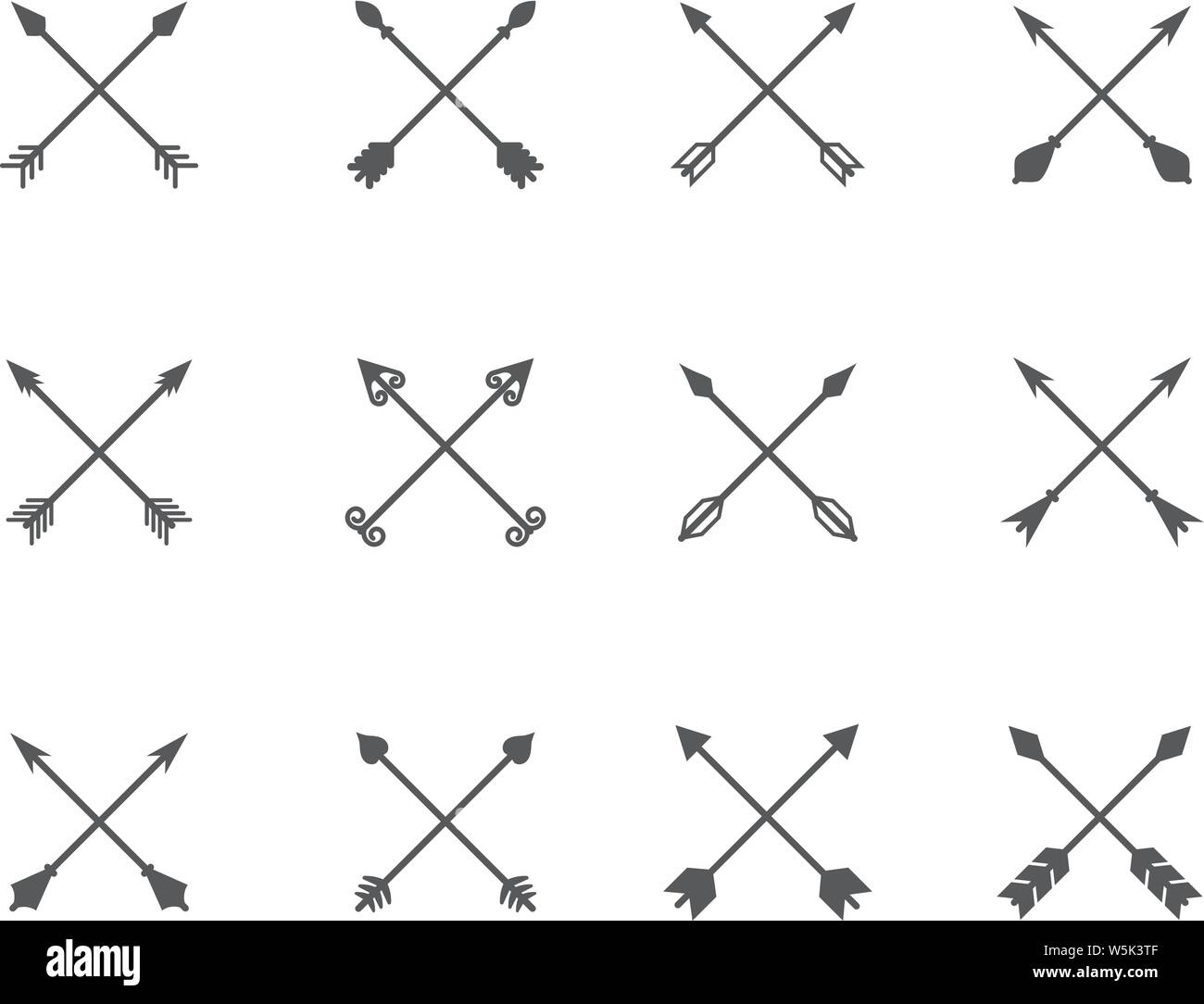 Crossed arrows vector set in white background Stock Vector Image & Art - Alamy