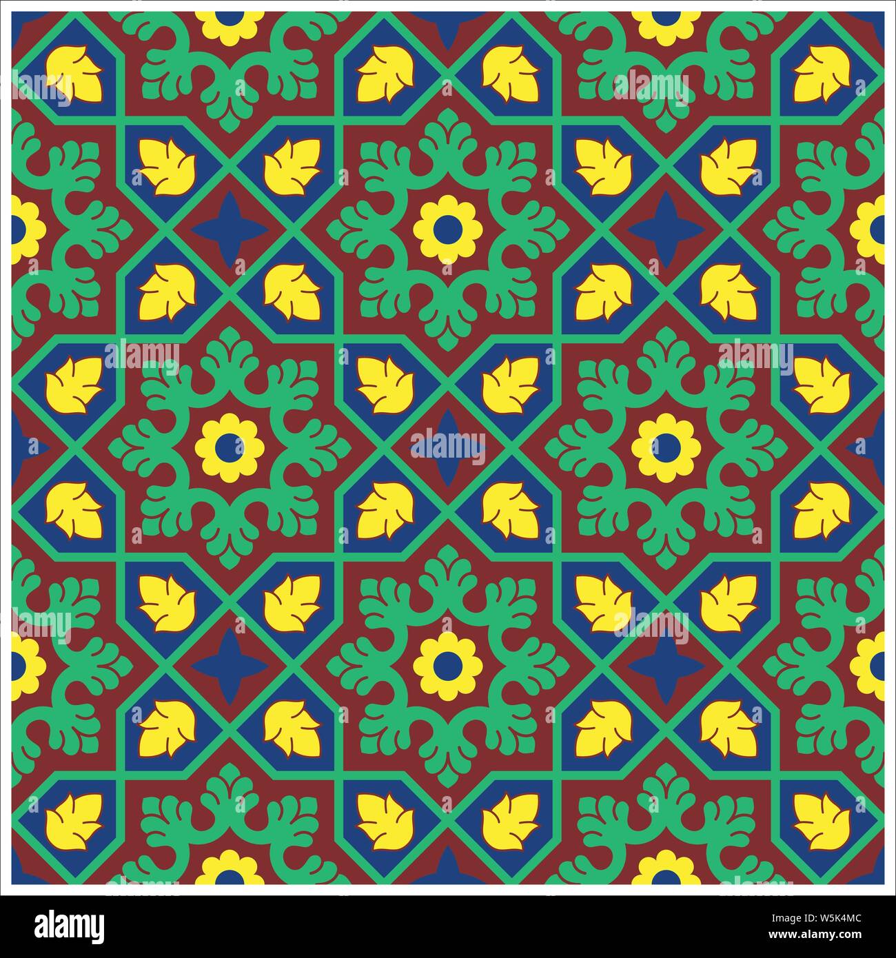 colorful Islamic Illumination for mosque tiling design vector Stock Vector
