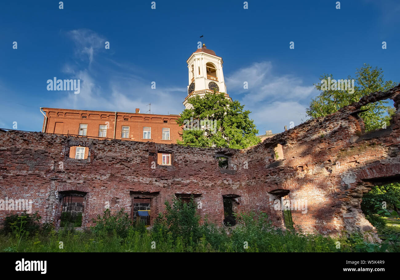 Vyborg, Russia, July 03, 2019: Old Vyborg Cathedral Stock Photo