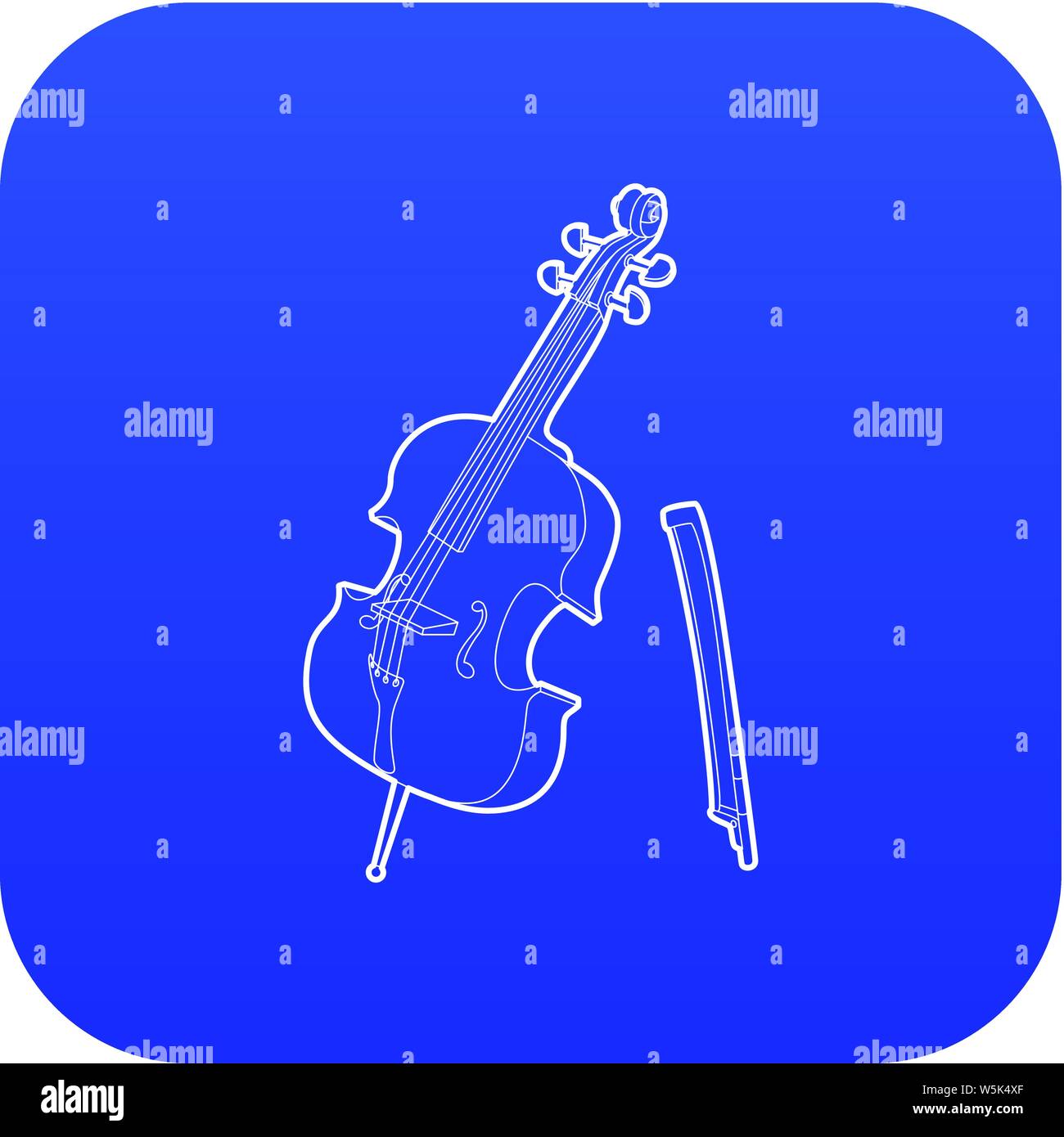 Violin icon blue vector Stock Vector