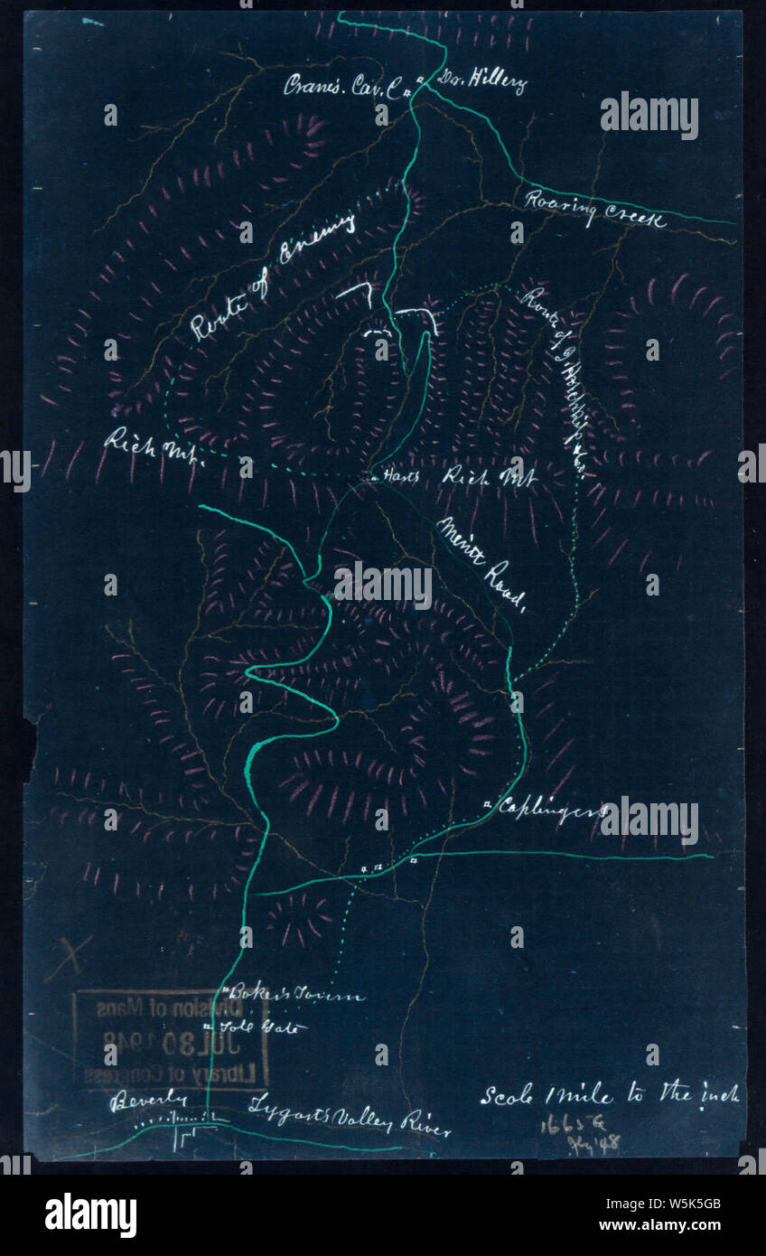 048 Map of the Rich Mountain battlefield W Va July 1112 1861 Inverted