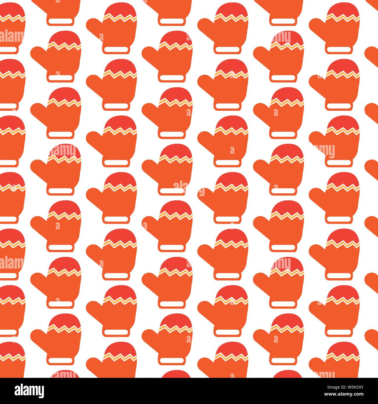 Pattern background Christmas mitten icon Stock Vector