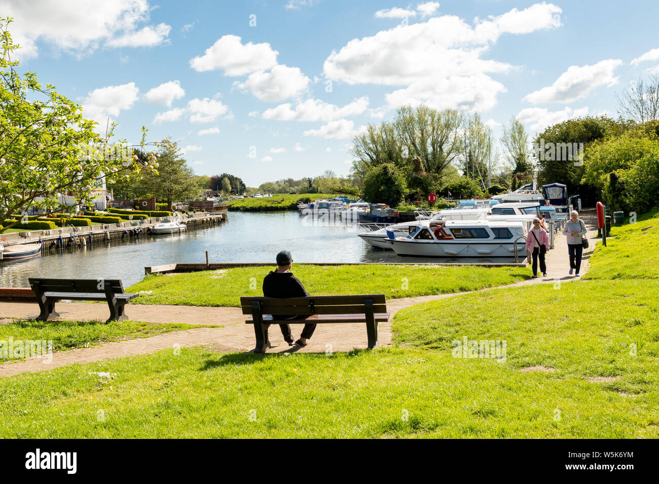 Loddon Marina moorings on the Norfolk Broads, Chedgrave, Norwich, England, UK Stock Photo Alamy