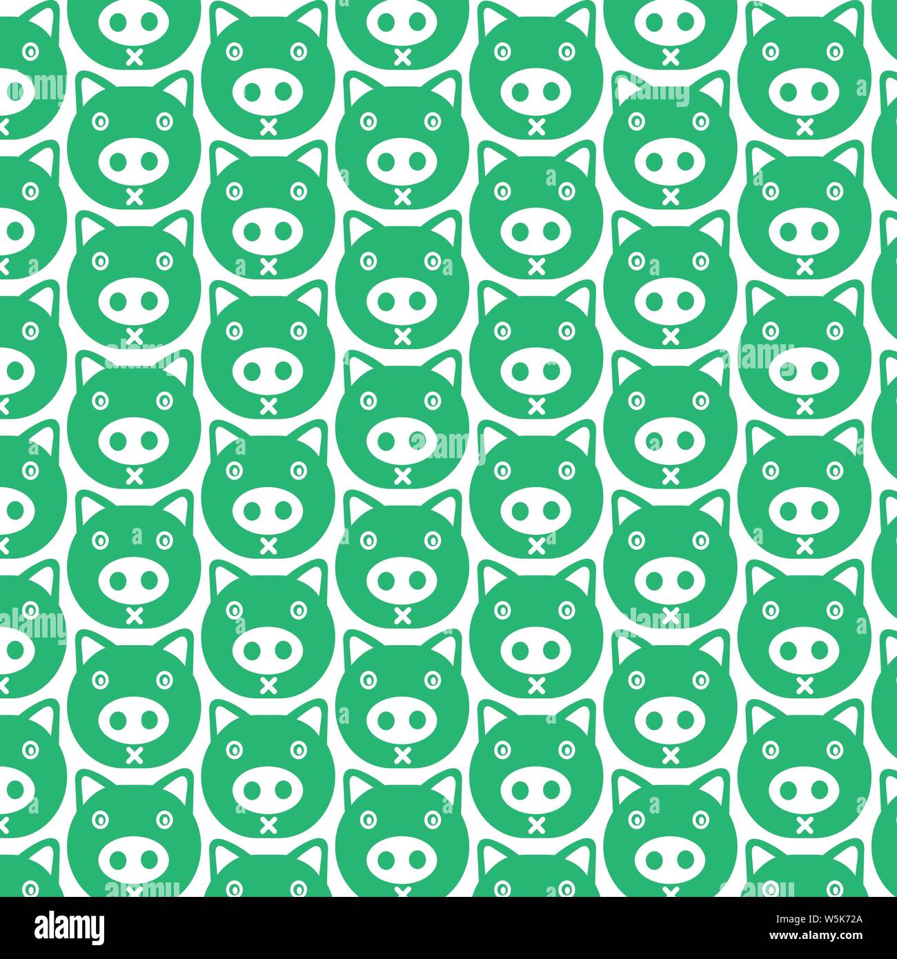 Pattern background Cute pig emotion Icon Stock Vector