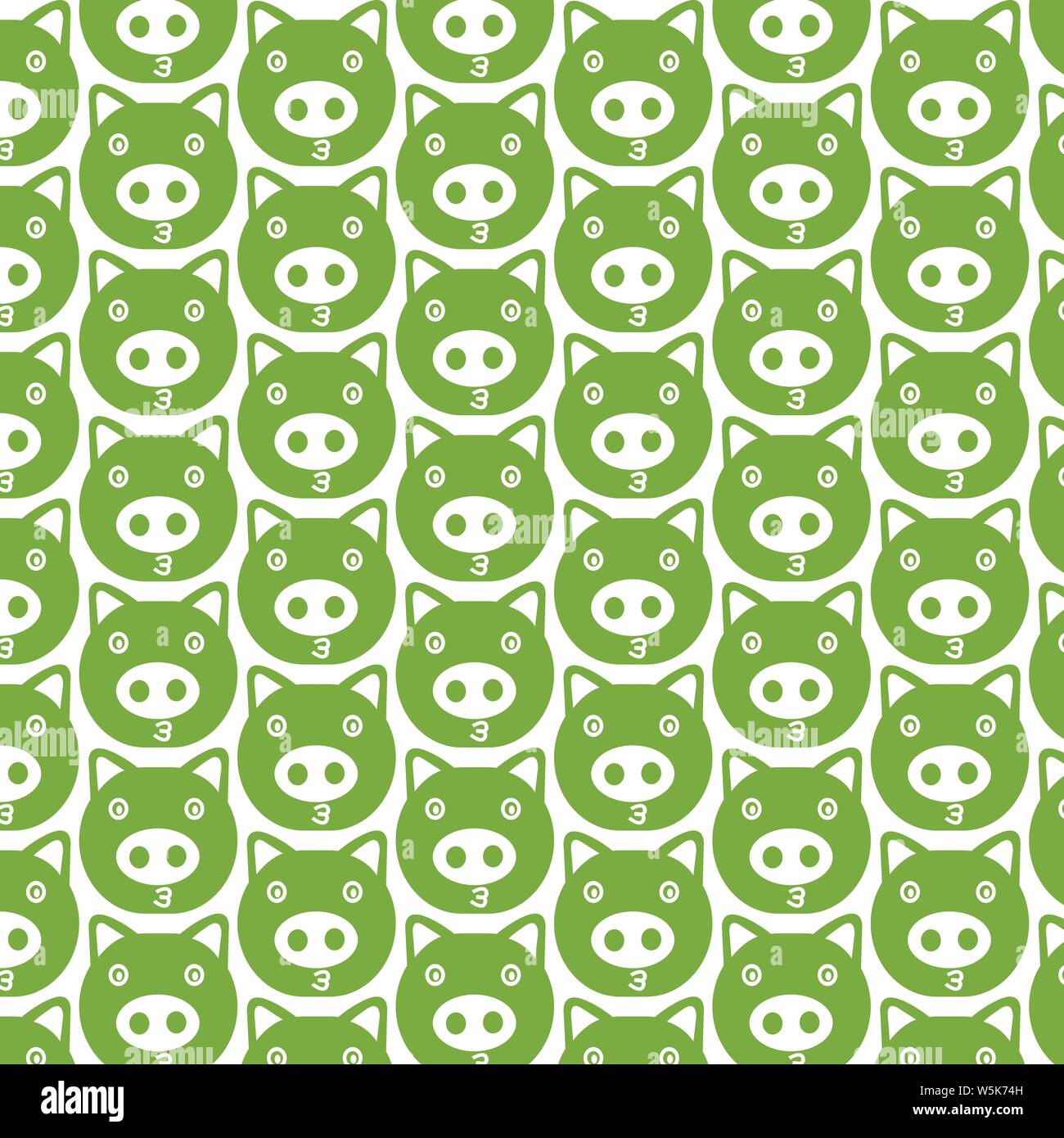 Pattern background Cute pig emotion Icon Stock Vector