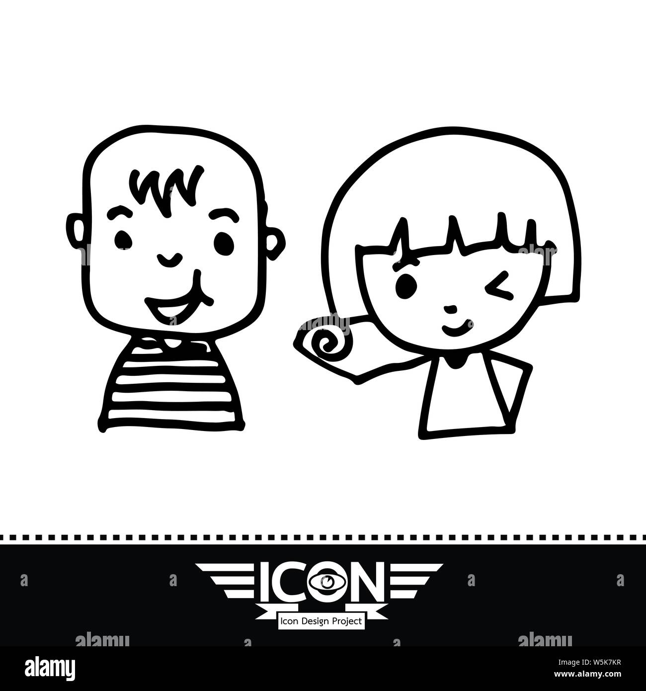 kid cartoon doodle Stock Vector Image & Art - Alamy