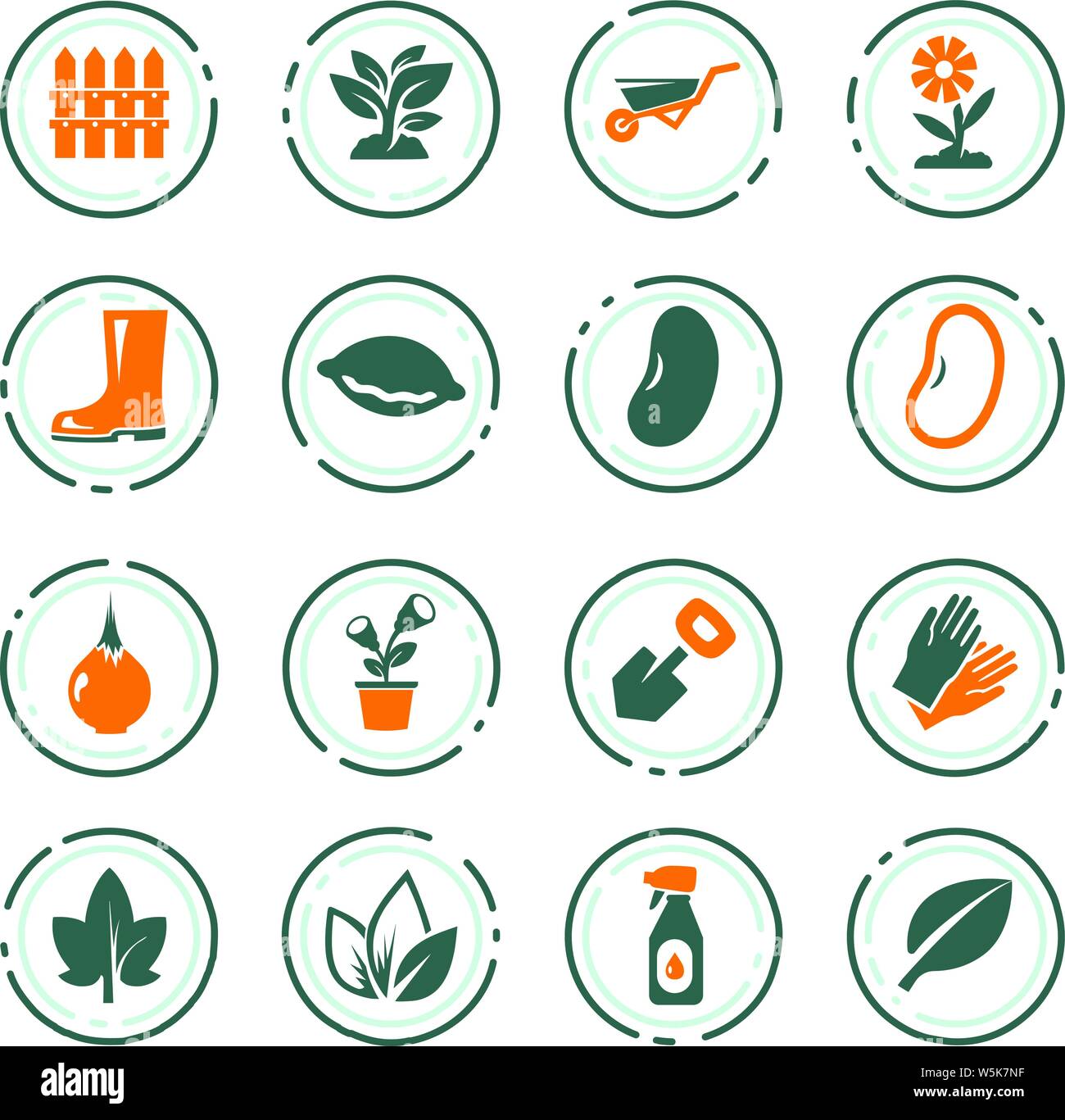 Gardening color vector icons for user interface design Stock Vector ...