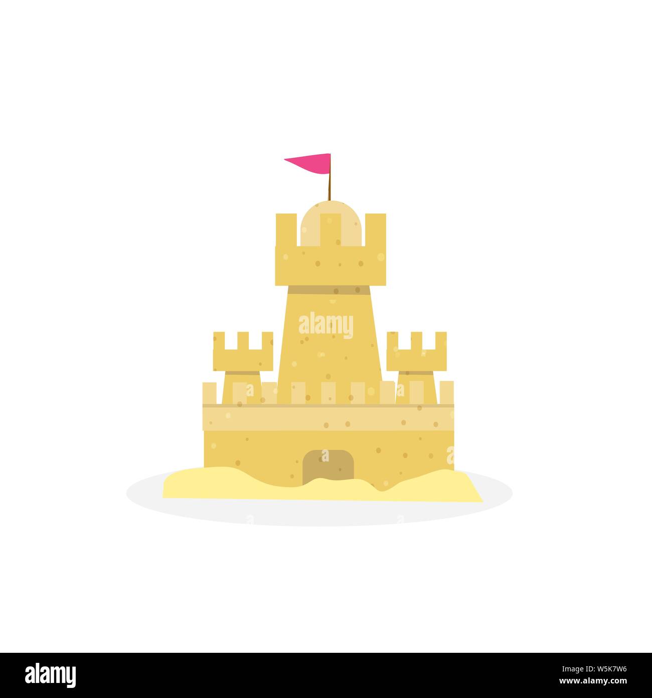 Sandy beach sand castle Stock Vector Images - Alamy