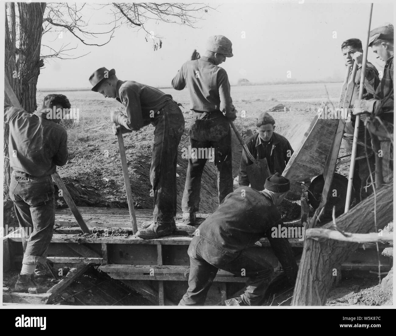 CCC Camp BR24 Belle Fourche Project, Homedale, Idaho Crew placing a