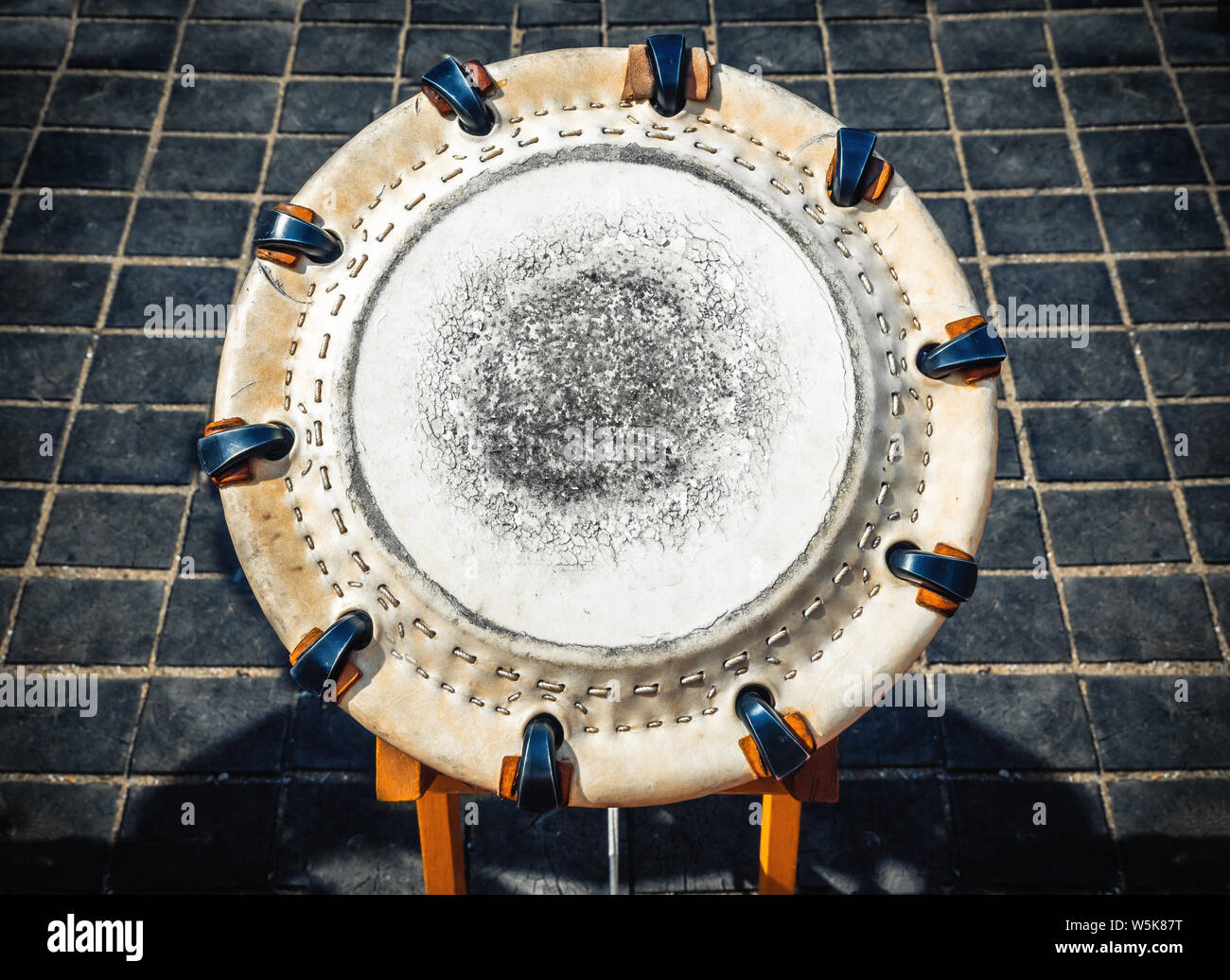 Traditional japanese percussion instrument shimedaiko or namitsuke it is one type of taiko drum