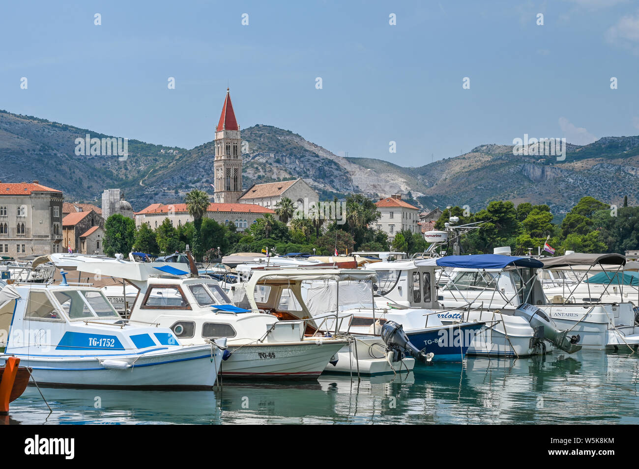 The old city of Trogir. This historic town is located in Dalmatia on the Adriatic coast close to Split. Stock Photo