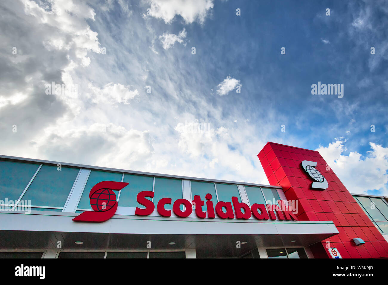 Toronto, Canada-June 19, 2019: Scotia Bank branch located at the shopping plaza Stock Photo