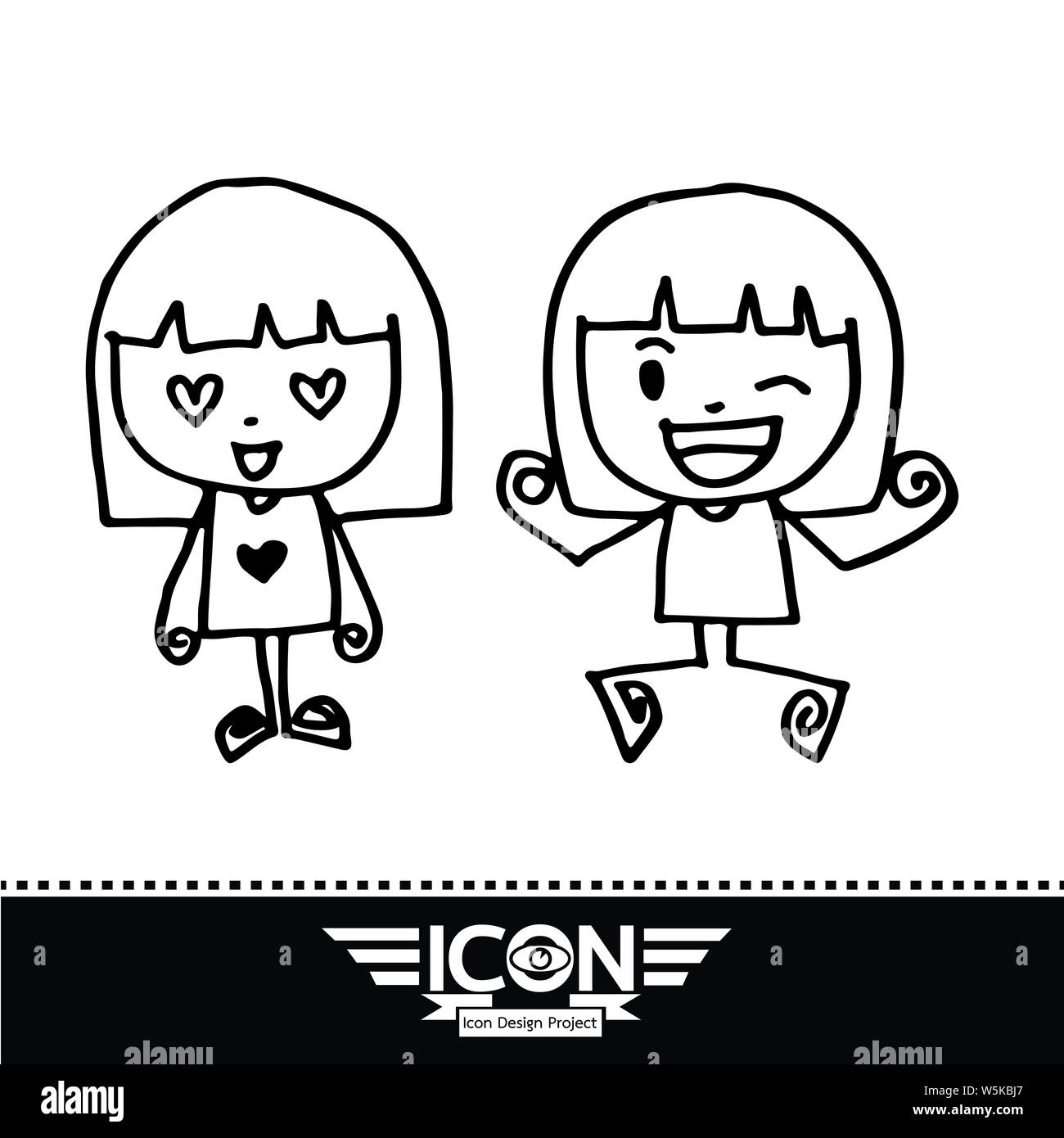 kid cartoon doodle Stock Vector Image & Art - Alamy