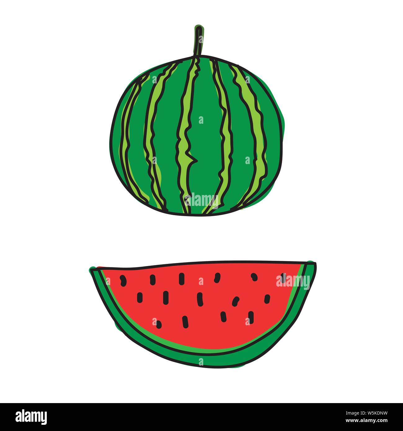 Draw Watermelon icon Stock Vector Image & Art - Alamy