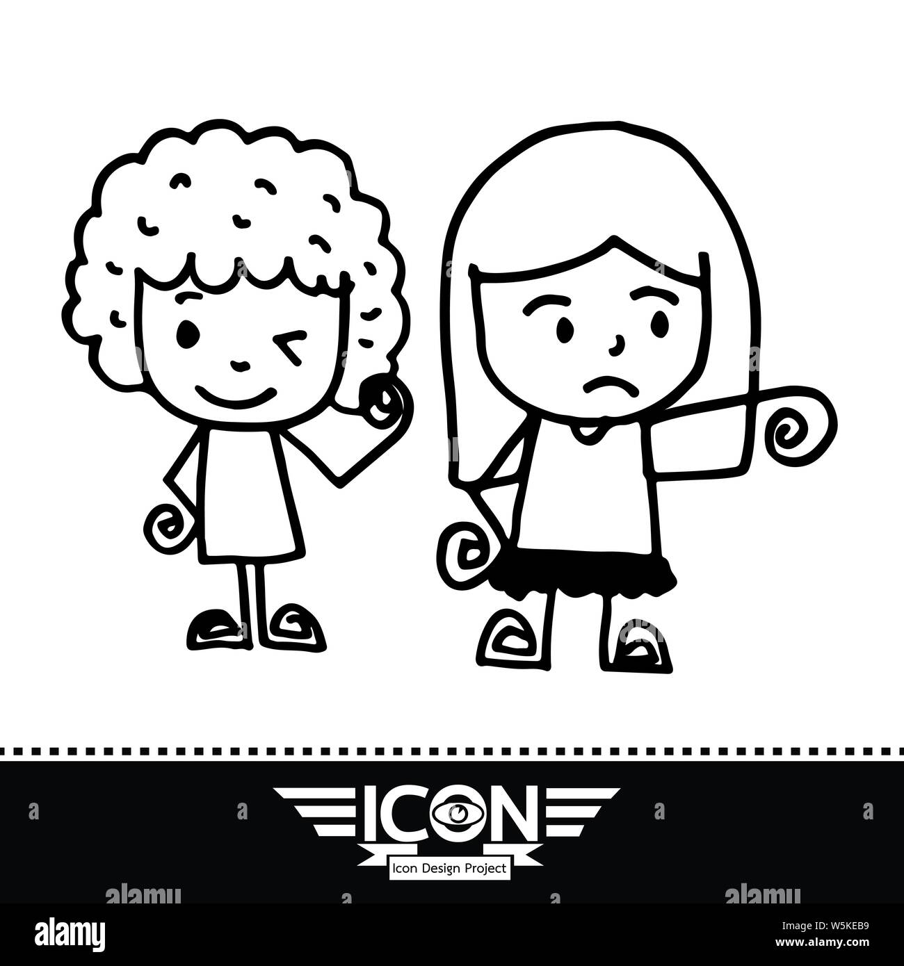 kid cartoon doodle Stock Vector Image & Art - Alamy