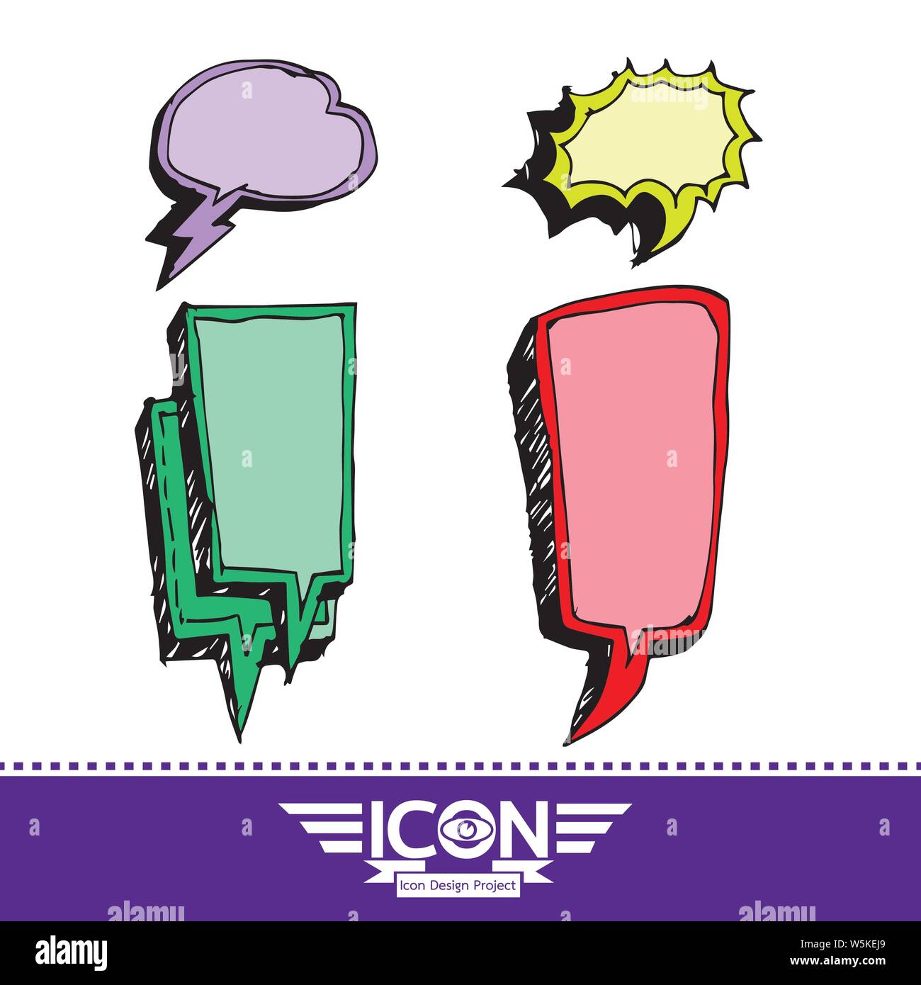 Speech Bubble hand drawn Stock Vector