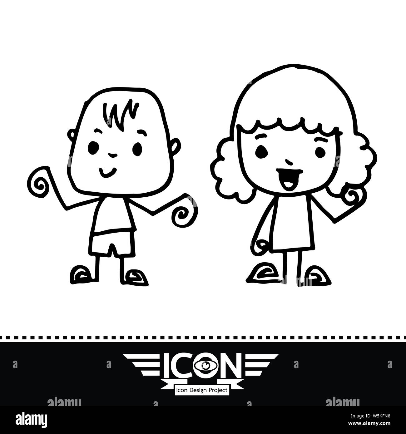 kid cartoon doodle Stock Vector Image & Art - Alamy