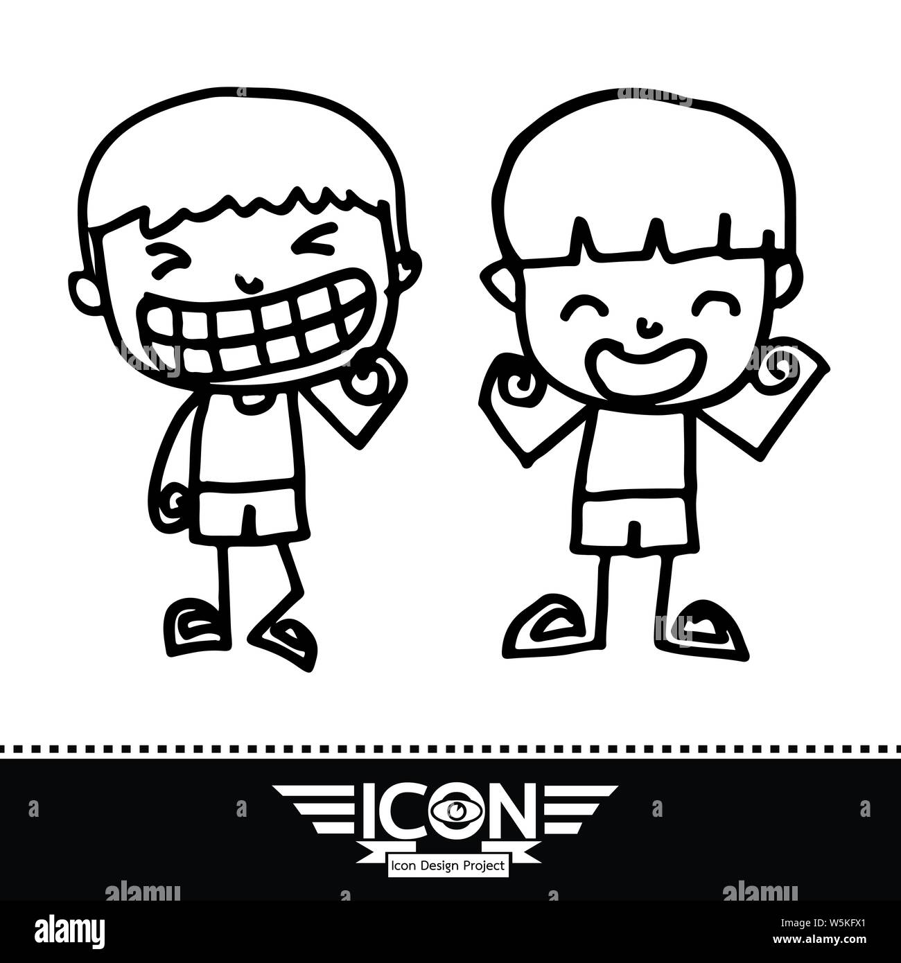 kid cartoon doodle Stock Vector Image & Art - Alamy