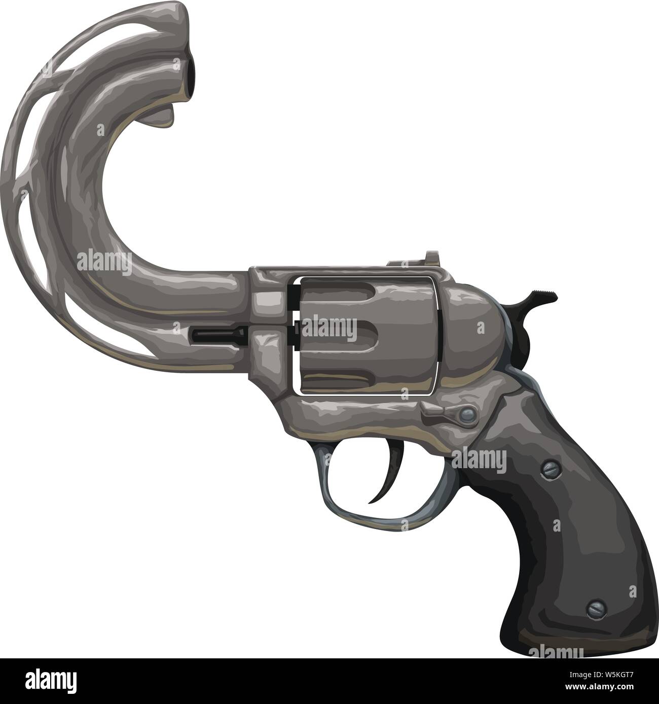 vintage revolver with curved barrel Stock Vector Image & Art Alamy