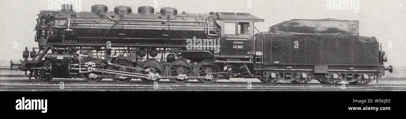 Dampflokomotive der Baureihe 43 Der neue Brockhaus 1938. Stock Photo