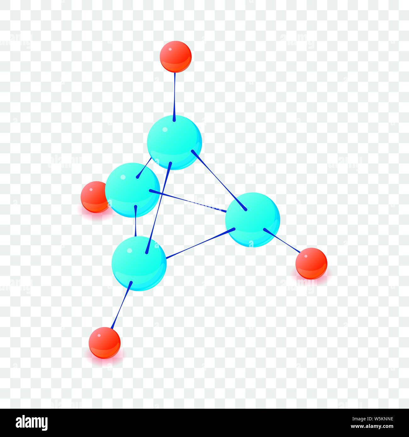Multicolor molecule icon, isometric 3d style Stock Vector