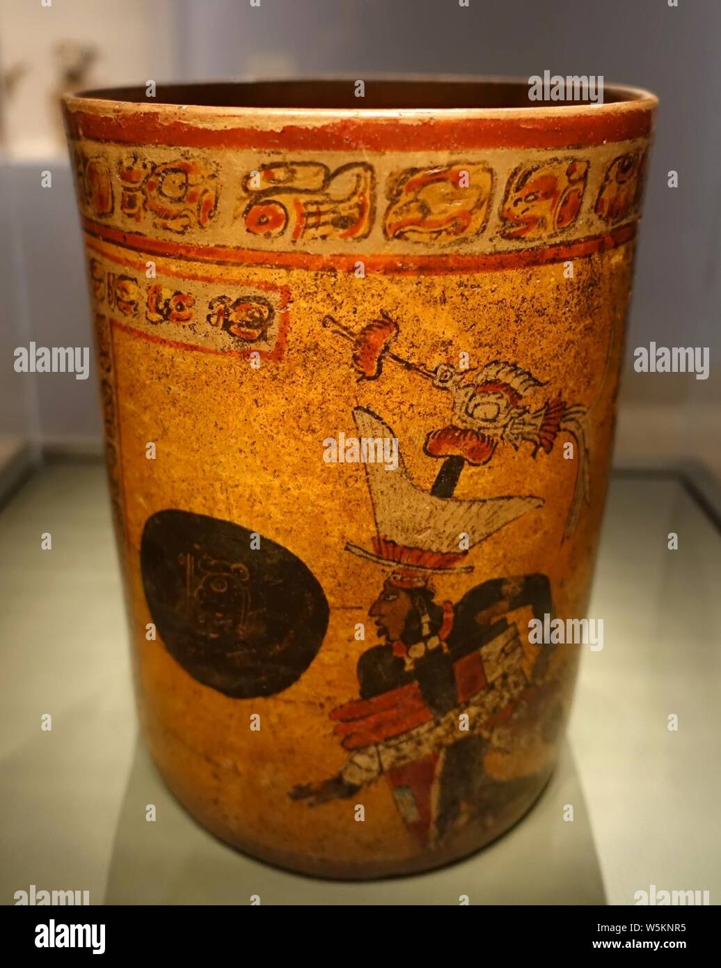 Cylindrical vessel with ballgame scene, Maya, Ik' Emblem Glyph site