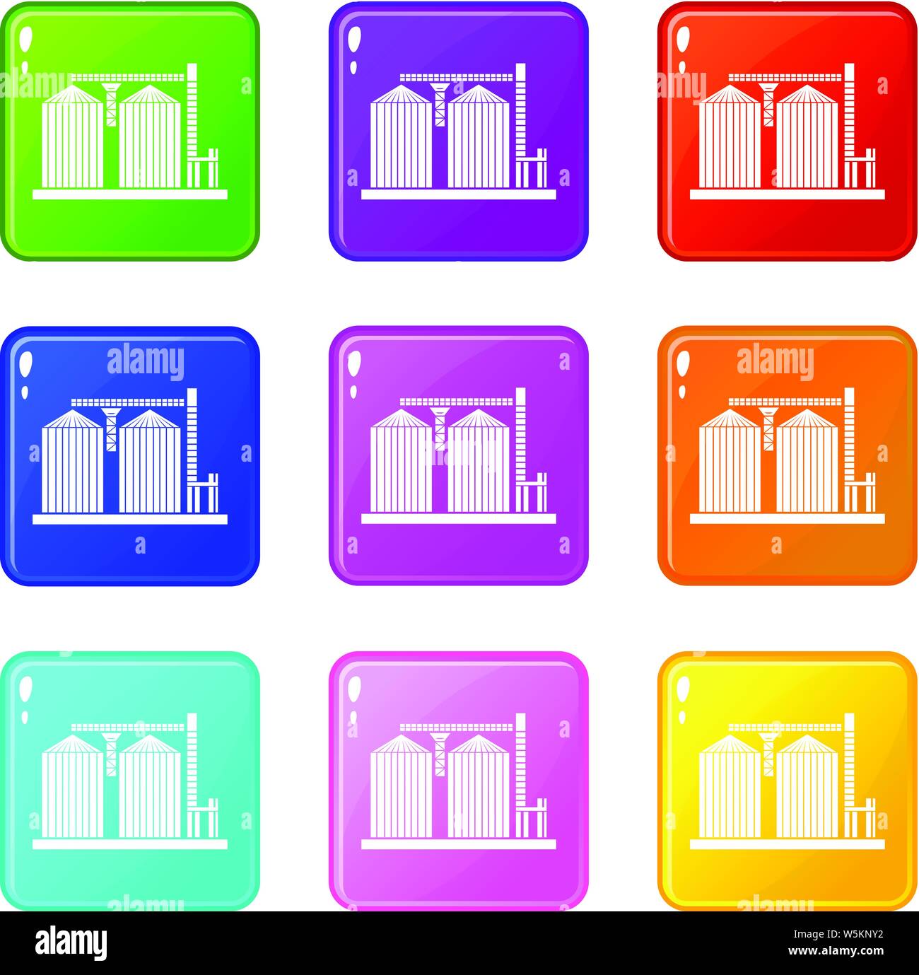 Tower plant icons set 9 color collection Stock Vector Image & Art - Alamy