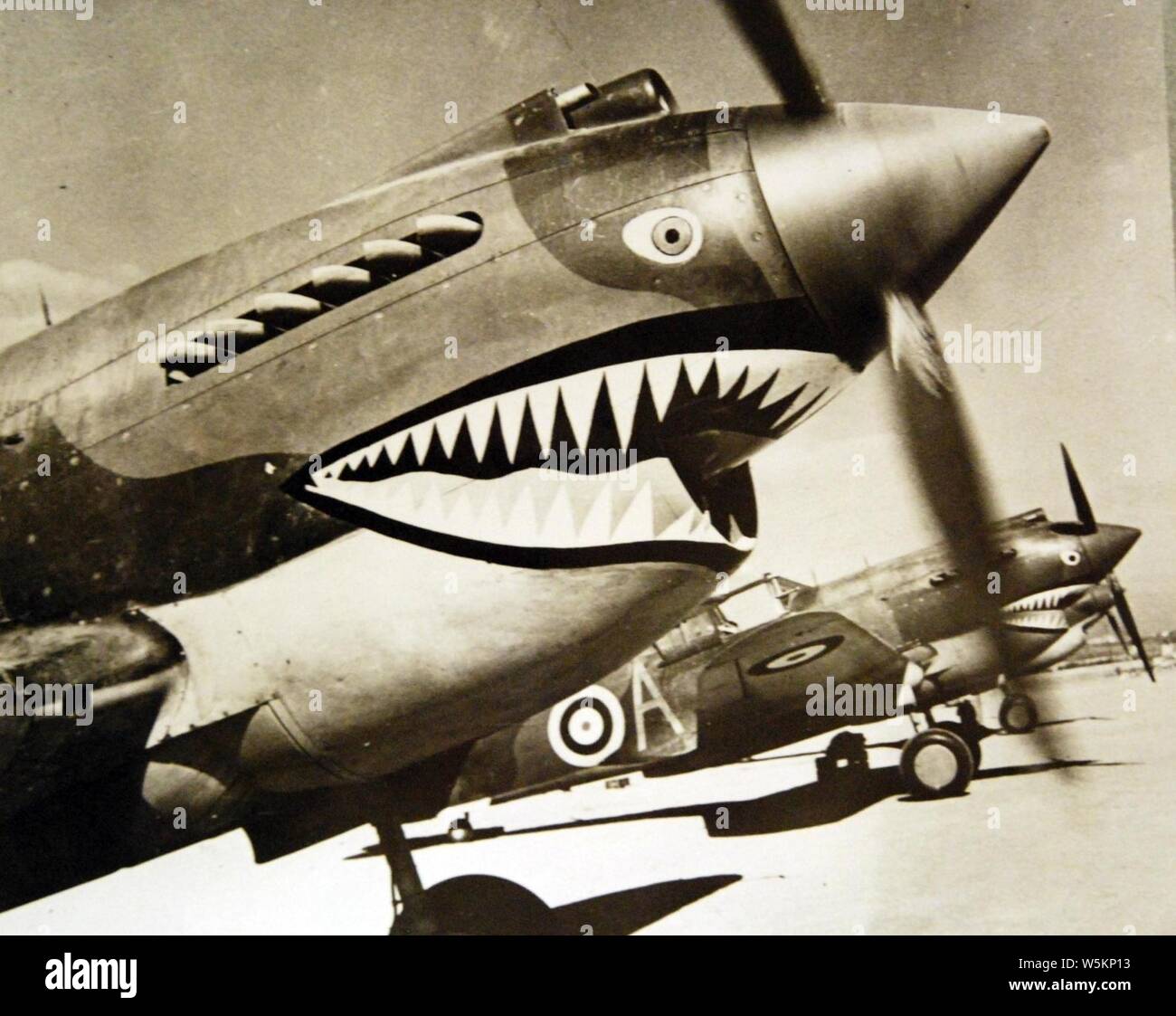 Curtiss P-40 Tomahawk airplanes, North African Campaign, WWII (37095900972). Stock Photo